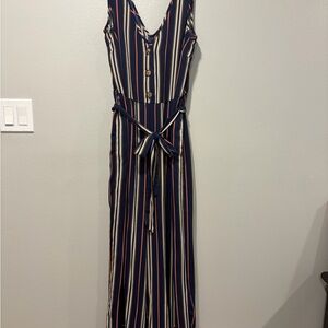 Xhilaration Navy and Orange Striped Garment
